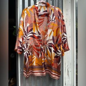 DR2 Tropical Bright Drawstring Kimono